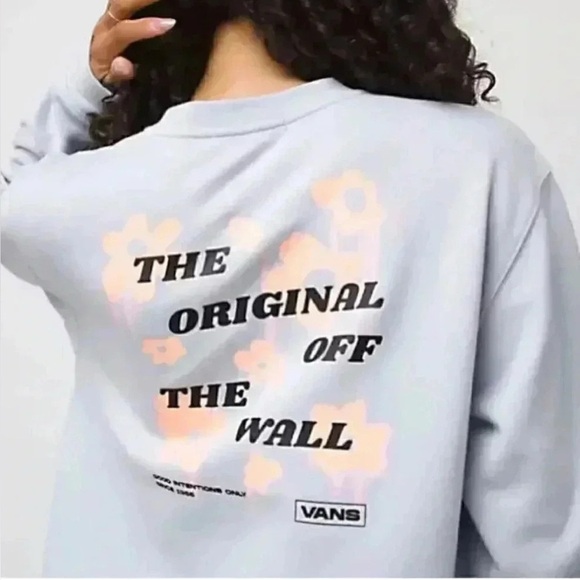 Vans Light Blue Crewneck Sweater with Graphic Design - Picture 1 of 7